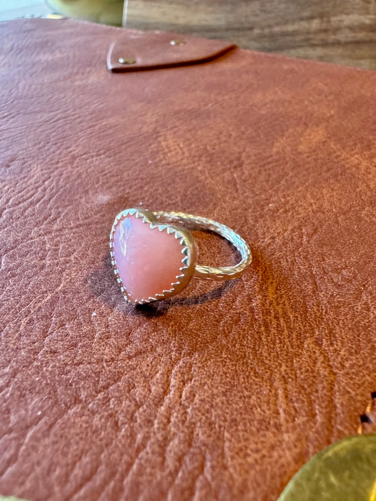 Pink Opal Heart Ring