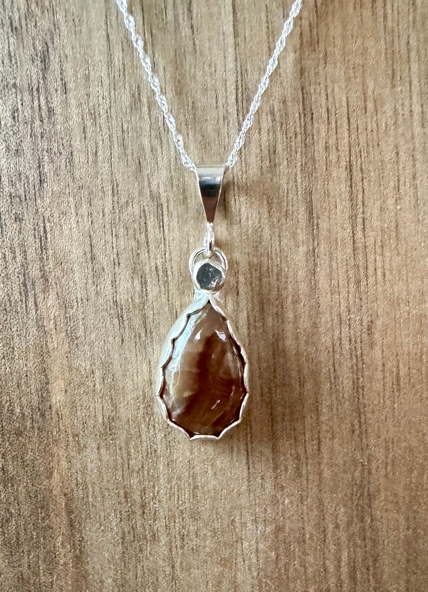 Honey quartz necklace