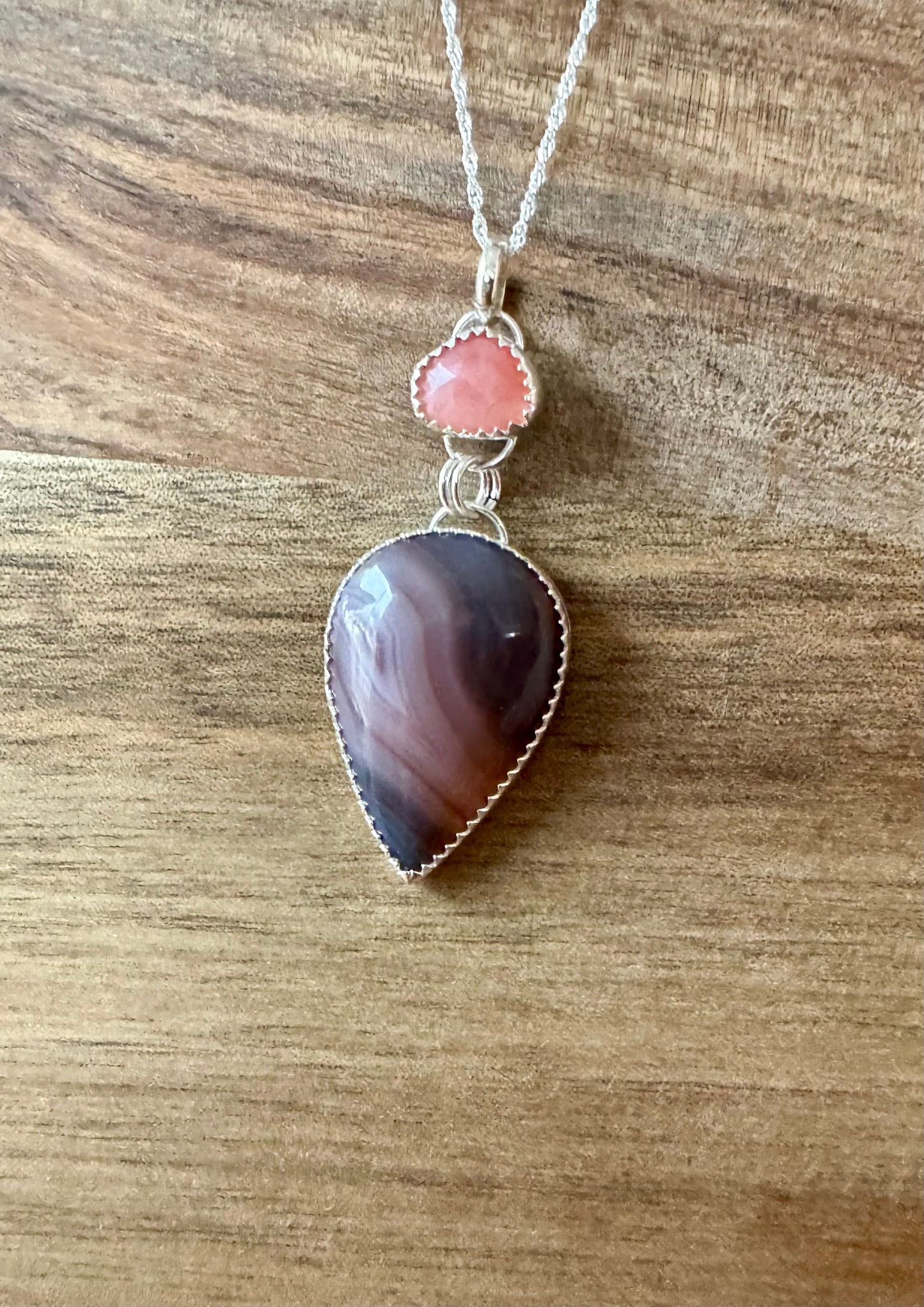 Botswana and pink opal necklace