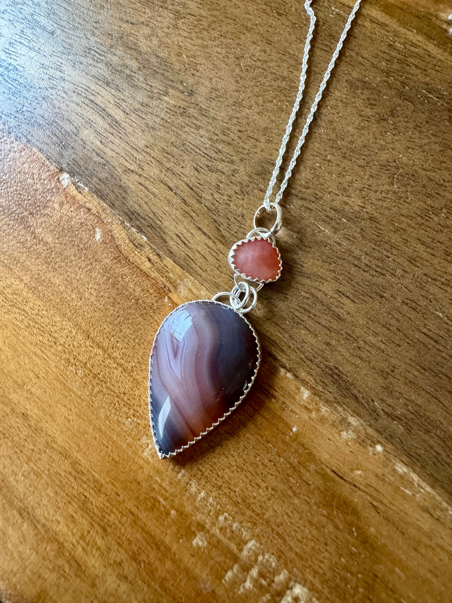 Botswana and pink opal necklace