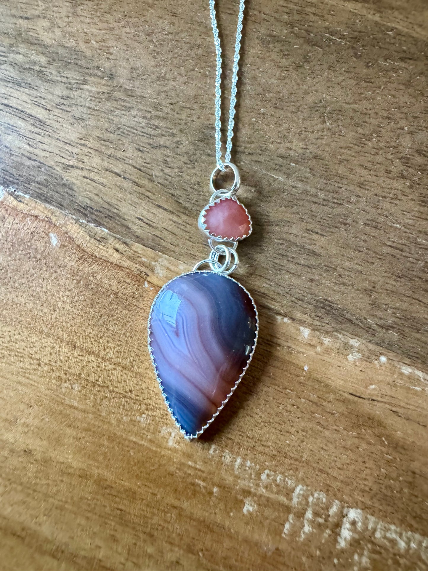 Botswana and pink opal necklace